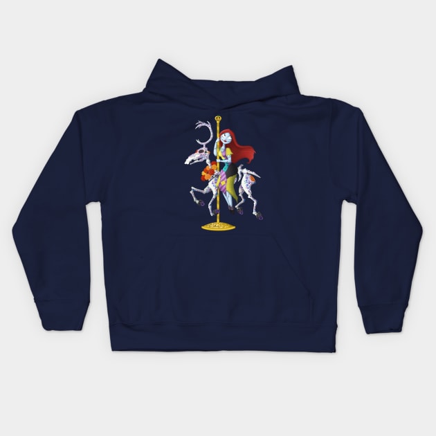 Sally Carousel Kids Hoodie by NikkiWardArt